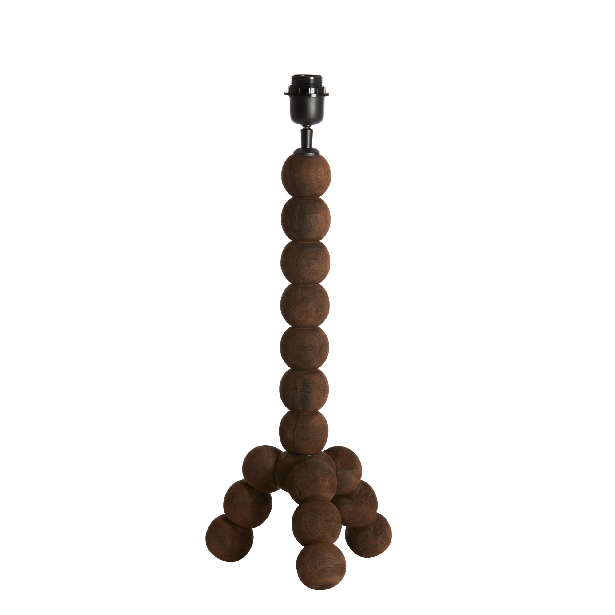 Lámpara de mesa marrón oscuro con bolas de madera Light & Living Veglio