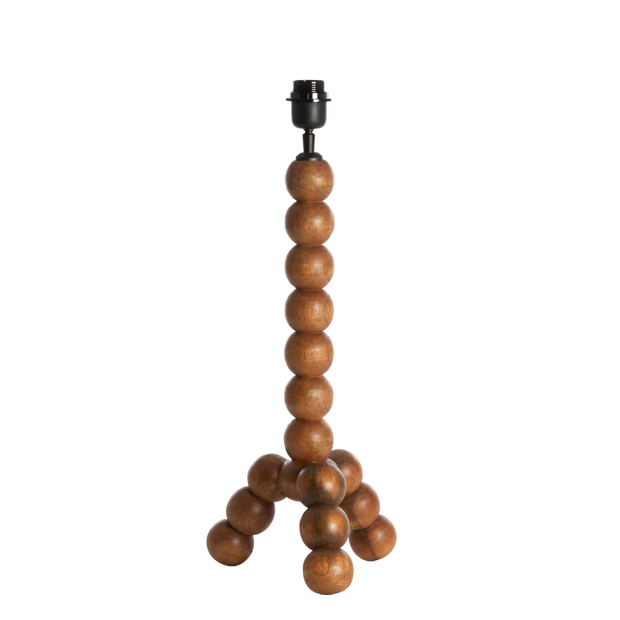 Lámpara de mesa marrón claro con bolas de madera Light & Living Veglio