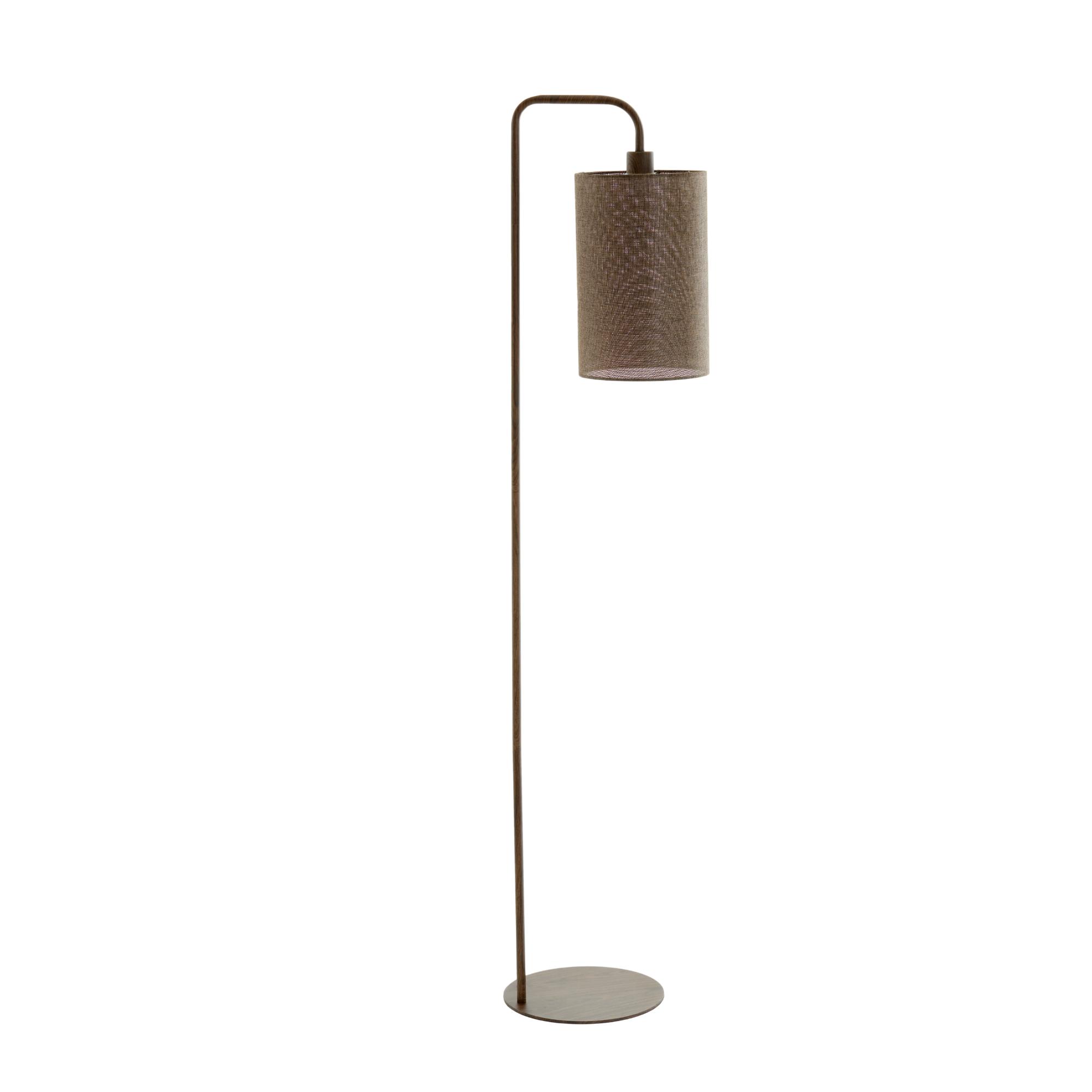 Lámpara de pie curva marrón de algodón/metal Light & Living Donio