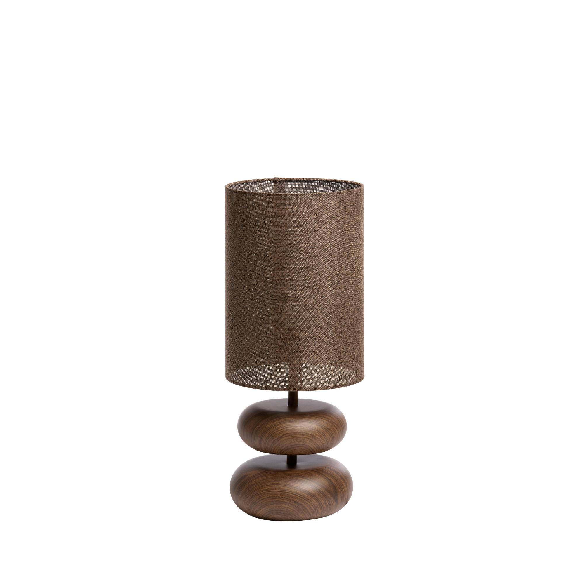 Lámpara de mesa Japandi marrón con 2 estantes de madera Light & Living Danialo