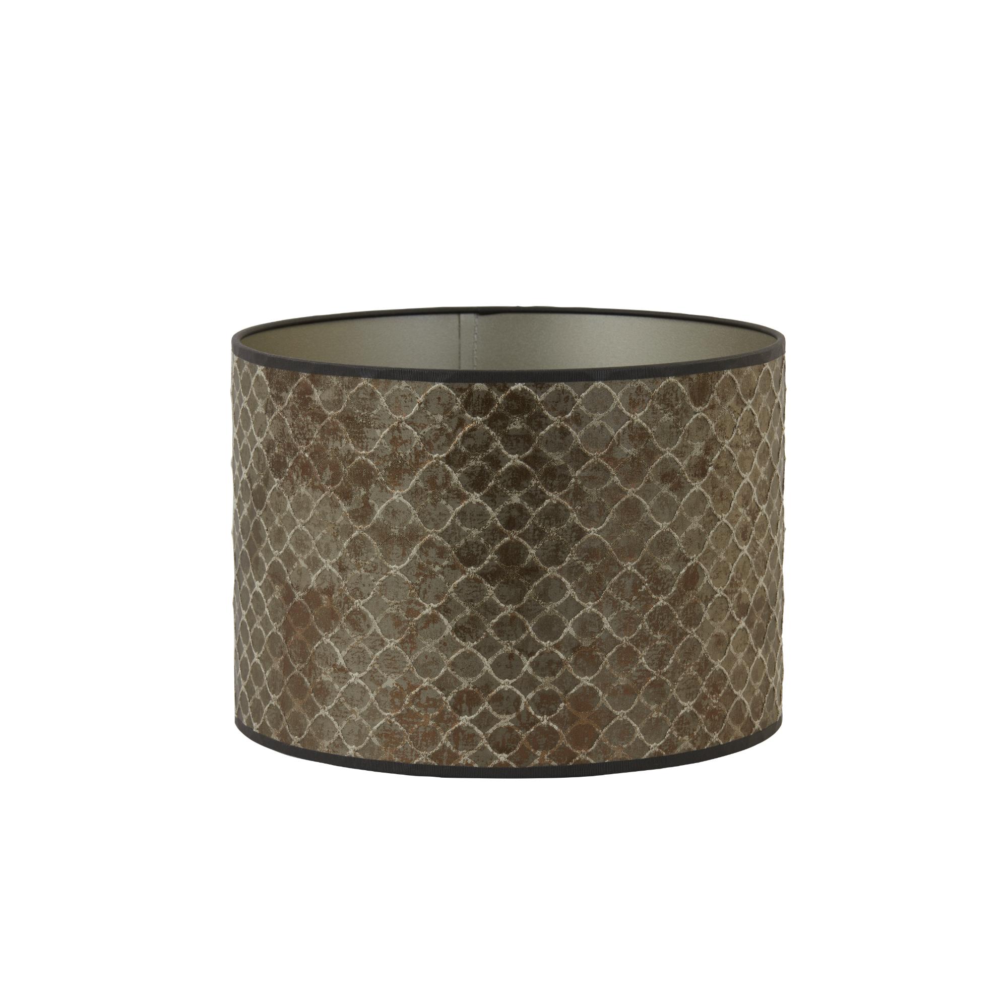 Pantalla de lámpara cilíndrica de terciopelo dorado/marrón Light & Living Elodi