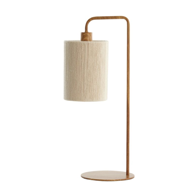 Lámpara de mesa Japandi beige/natural curva Light & Living Donio