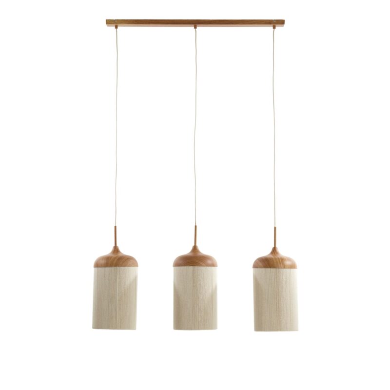 Lámpara colgante beige/natural con forma de vaso y 3 luces Light & Living Dania