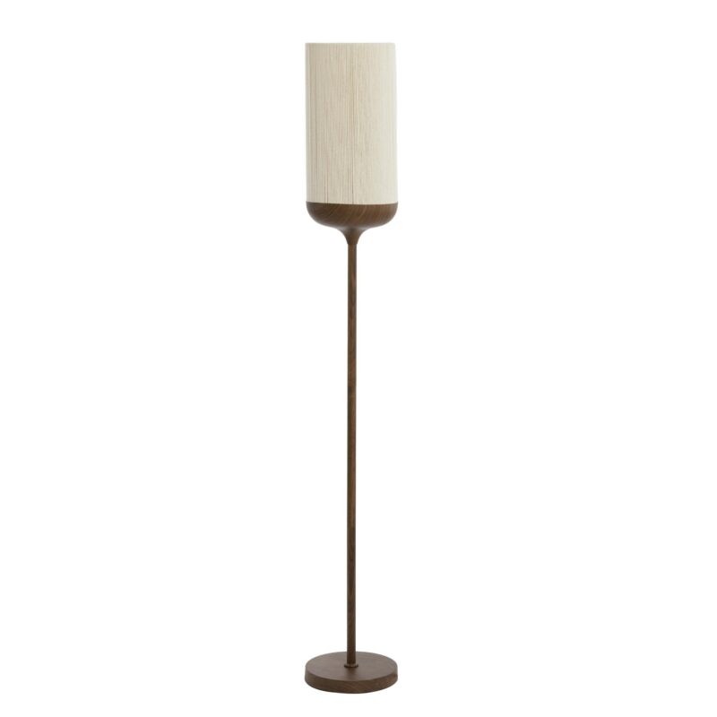 Lámpara de pie recta de algodón/metal beige Light & Living Dania