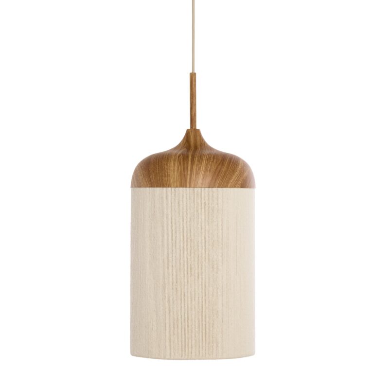 Lámpara colgante beige/natural con forma de vaso de hilo de algodón Light & Living Dania