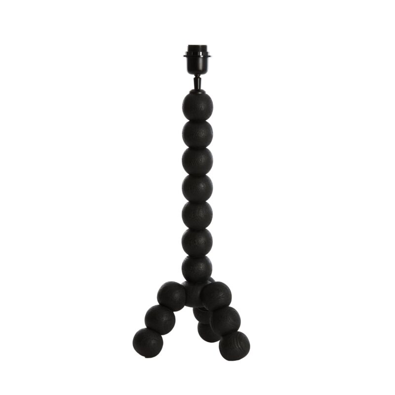 Lámpara de mesa negra con bolas de madera Light & Living Veglio