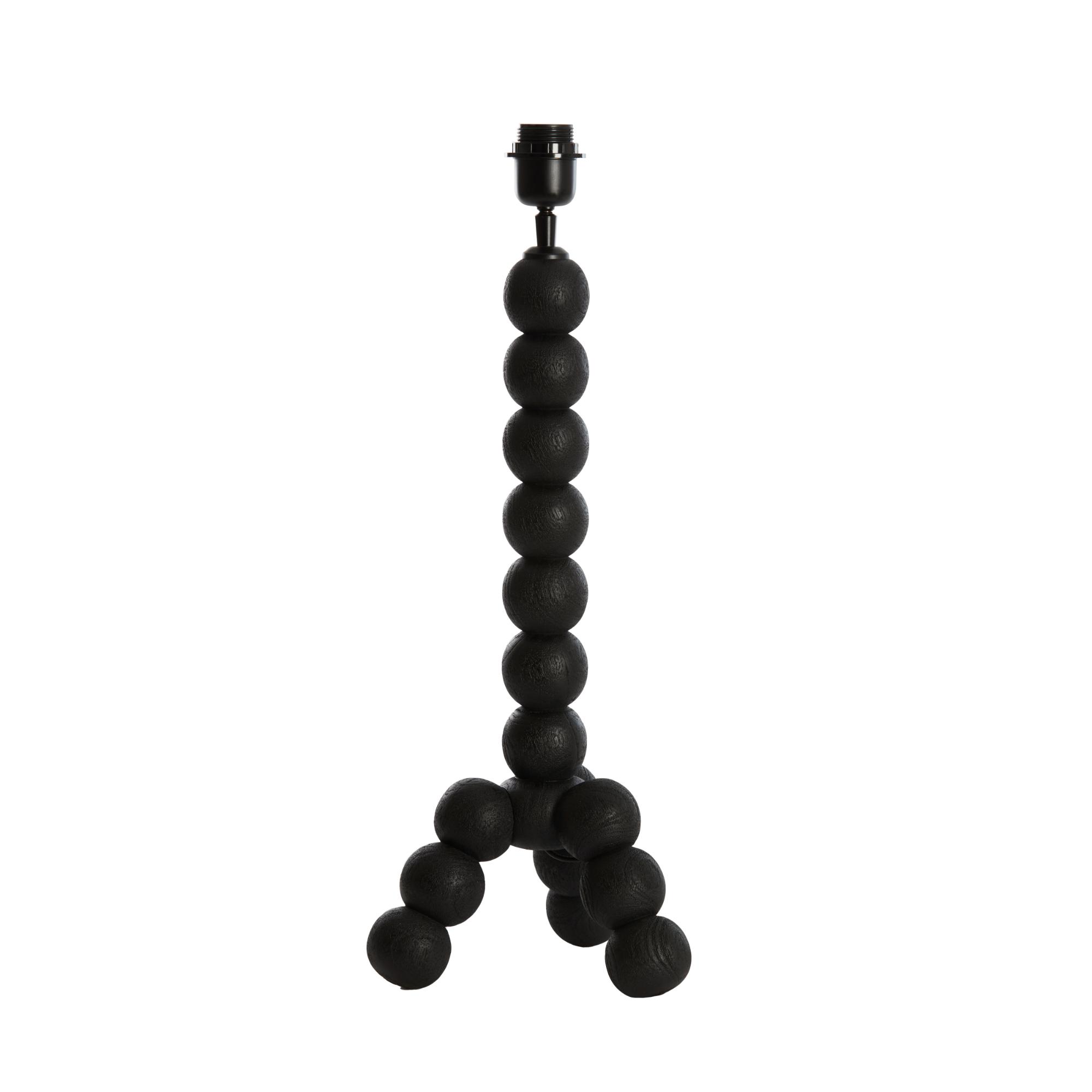 Lámpara de mesa negra con bolas de madera Light & Living Veglio
