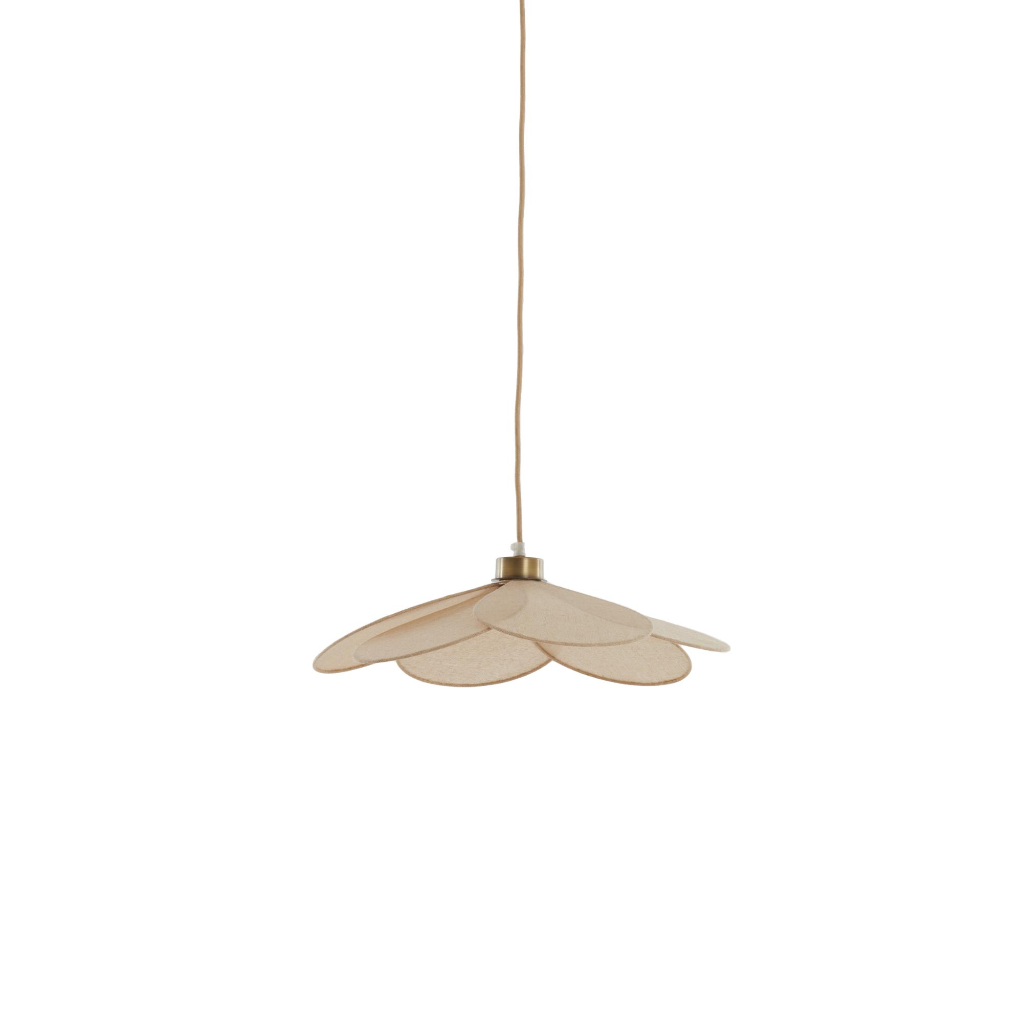 Lámpara colgante beige con forma de flor de tela Light & Living Fyano