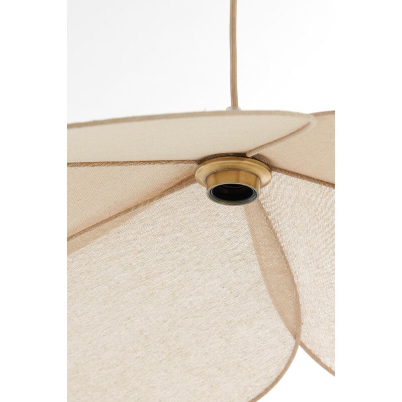 Lámpara colgante beige con forma de flor de tela Light & Living Fyano - Imagen 2