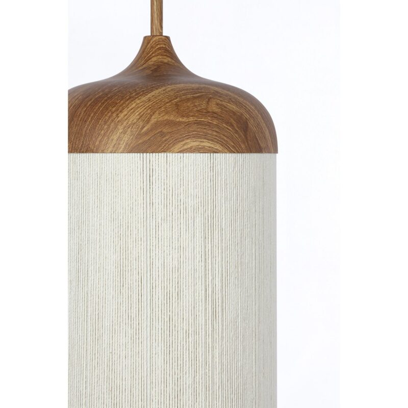 Lámpara colgante beige/natural con forma de vaso de hilo de algodón Light & Living Dania - Imagen 2