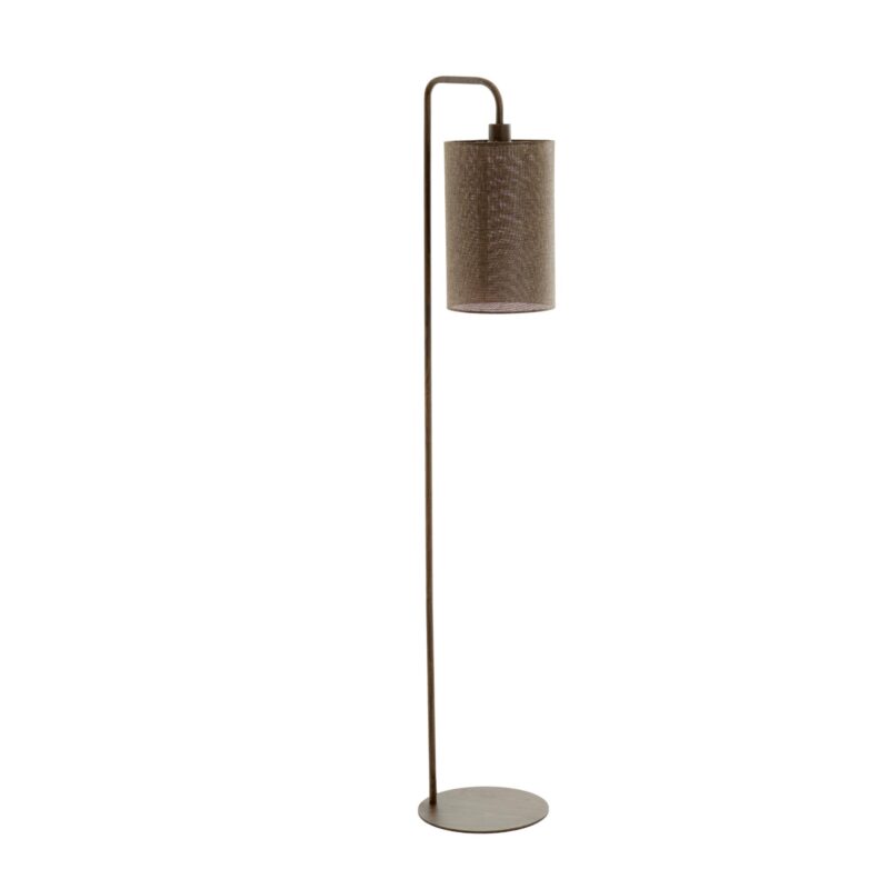 Lámpara de pie curva marrón de algodón/metal Light & Living Donio - Imagen 2