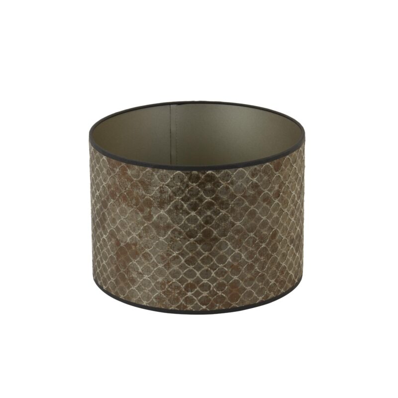 Pantalla de lámpara cilíndrica de terciopelo dorado/marrón Light & Living Elodi - Imagen 2