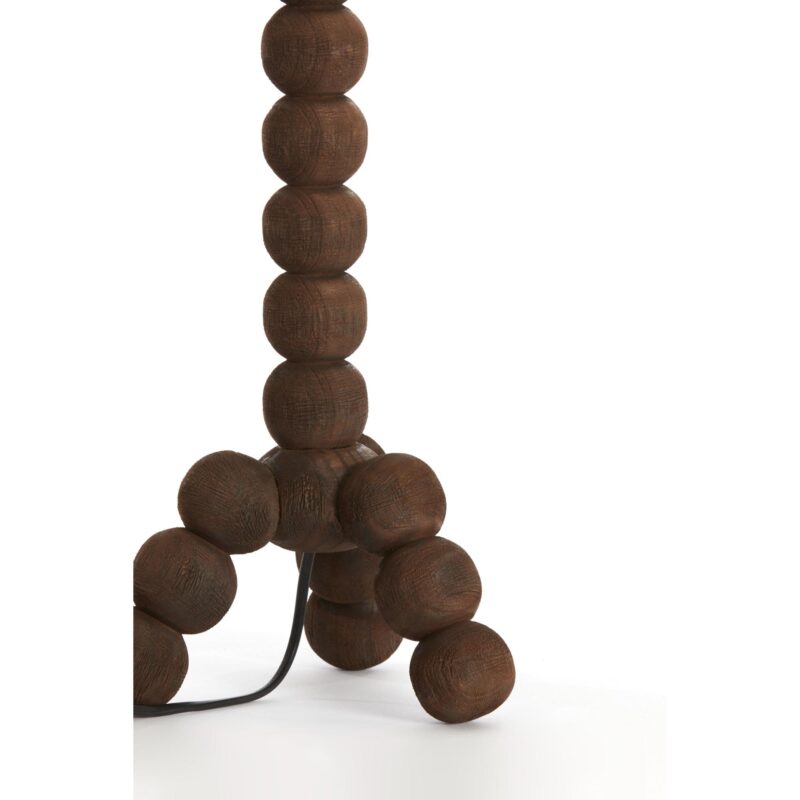Lámpara de mesa marrón oscuro con bolas de madera Light & Living Veglio - Imagen 3