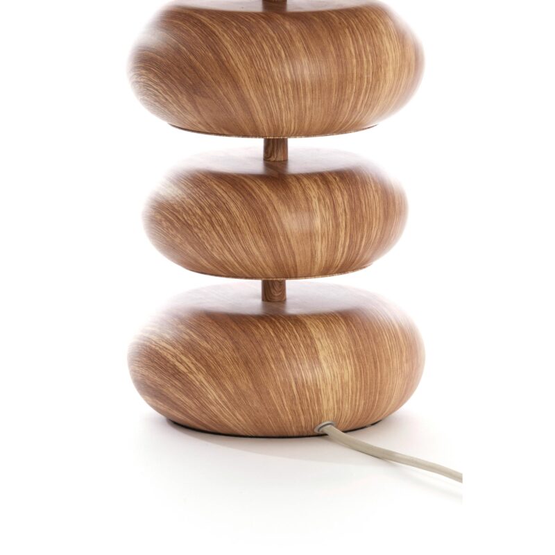Lámpara de mesa Japandi beige/natural con 3 estantes de madera Light & Living Danialo - Imagen 3