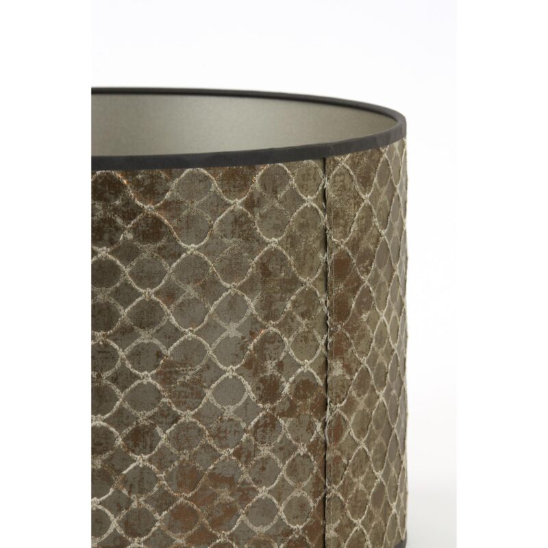 Pantalla de lámpara cilíndrica de terciopelo dorado/marrón Light & Living Elodi - Imagen 3