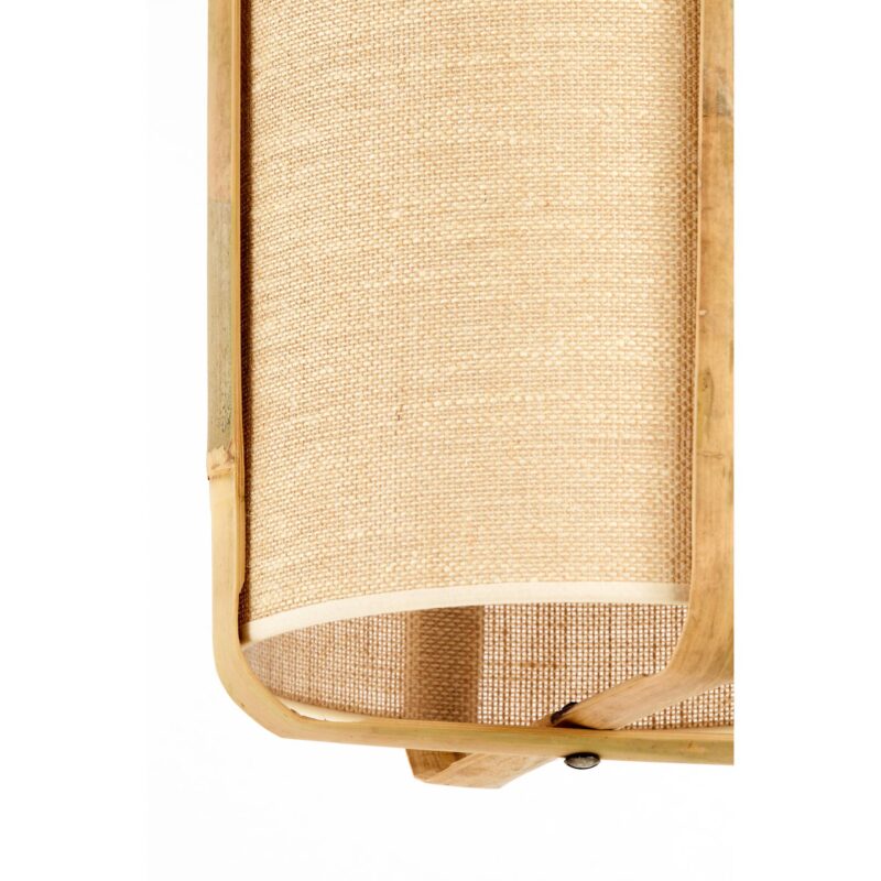 Lámpara colgante beige con marco de bambú Light & Living Sendai - Imagen 3