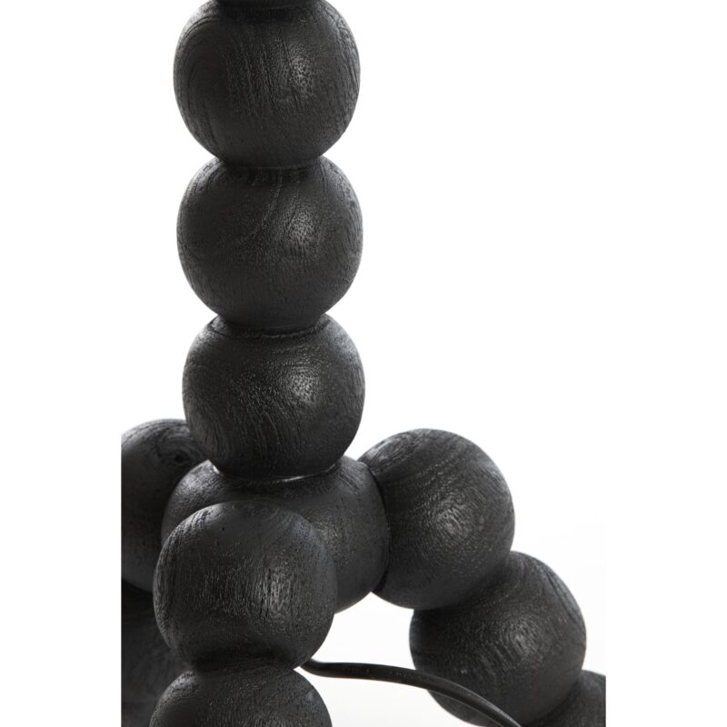 Lámpara de mesa negra con bolas de madera Light & Living Veglio - Imagen 3