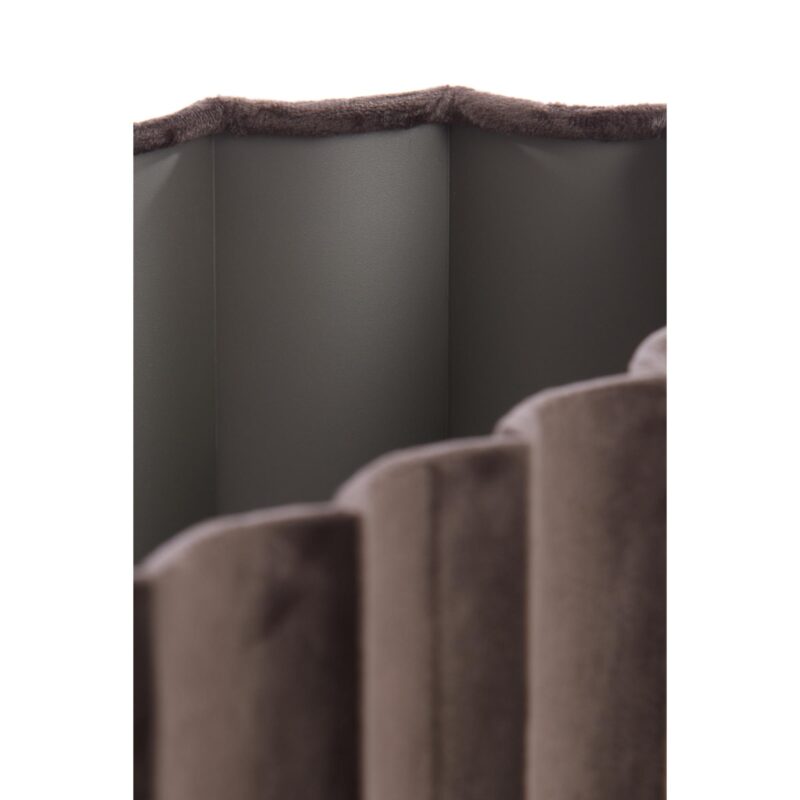 Pantalla de lámpara ovalada plisada de terciopelo marrón oscuro Light & Living Disli - Imagen 4