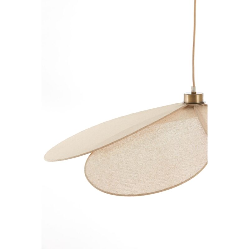 Lámpara colgante beige con forma de flor de tela Light & Living Fyano - Imagen 4