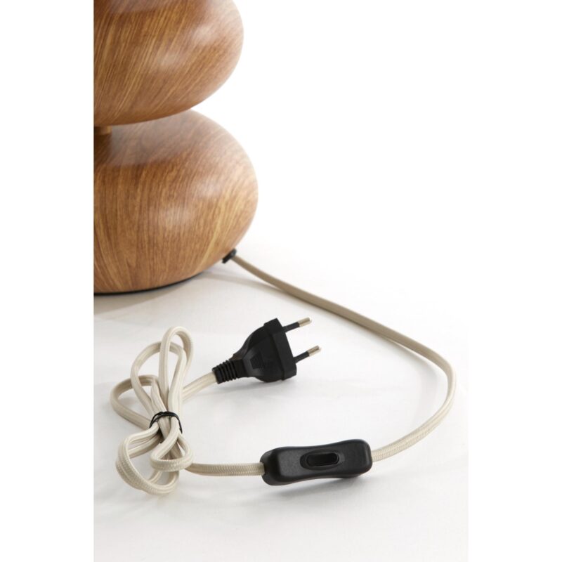 Lámpara de mesa Japandi natural con 2 estantes de madera Light & Living Danialo - Imagen 4