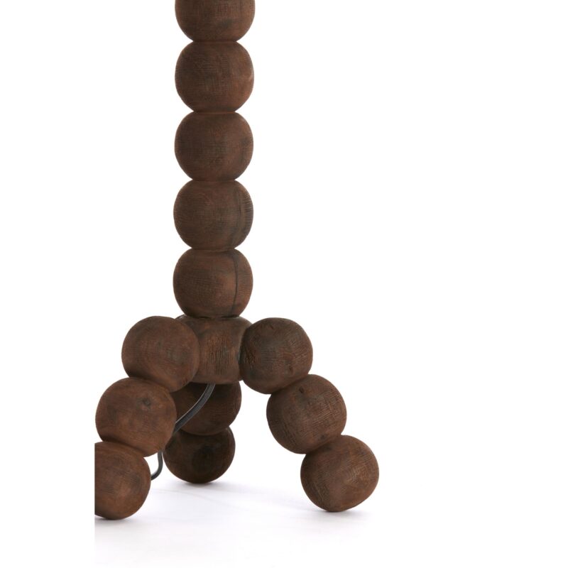 Lámpara de mesa marrón oscuro con bolas de madera Light & Living Veglio - Imagen 4