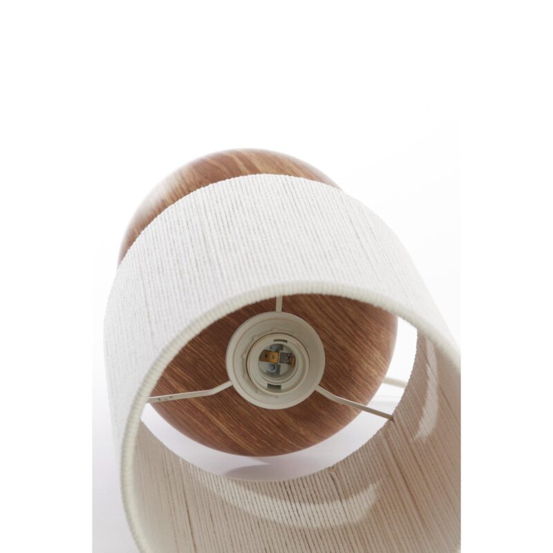 Lámpara de mesa Japandi beige/natural con 3 estantes de madera Light & Living Danialo - Imagen 4