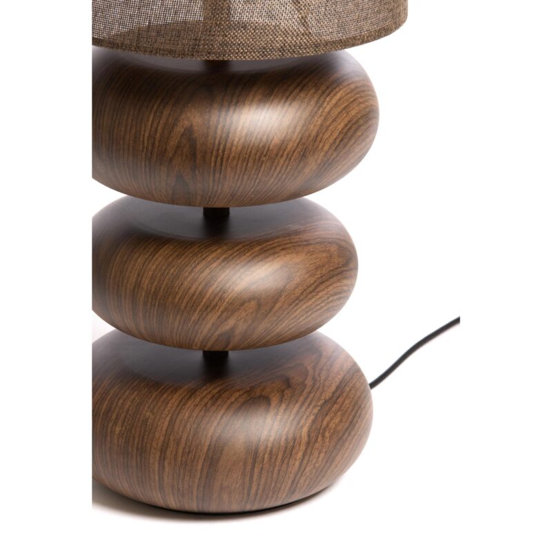 Lámpara de mesa Japandi marrón con 3 estantes de madera Light & Living Danialo - Imagen 4