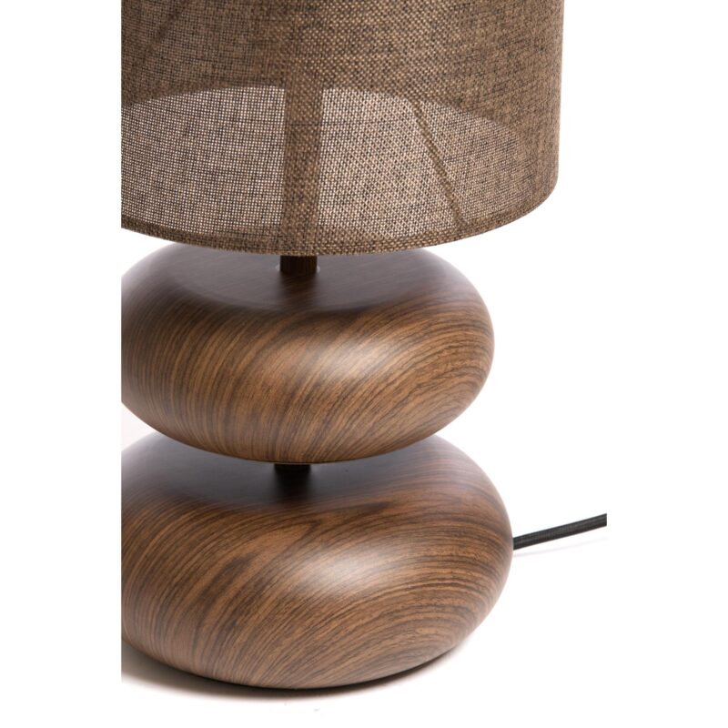 Lámpara de mesa Japandi marrón con 2 estantes de madera Light & Living Danialo - Imagen 4