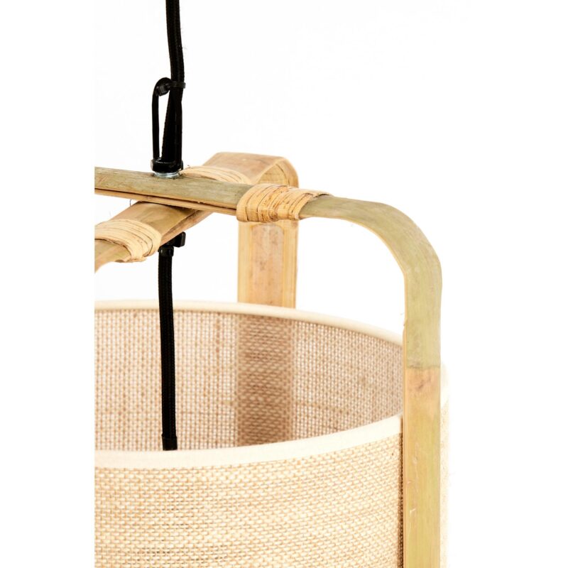 Lámpara colgante beige con marco de bambú Light & Living Sendai - Imagen 4