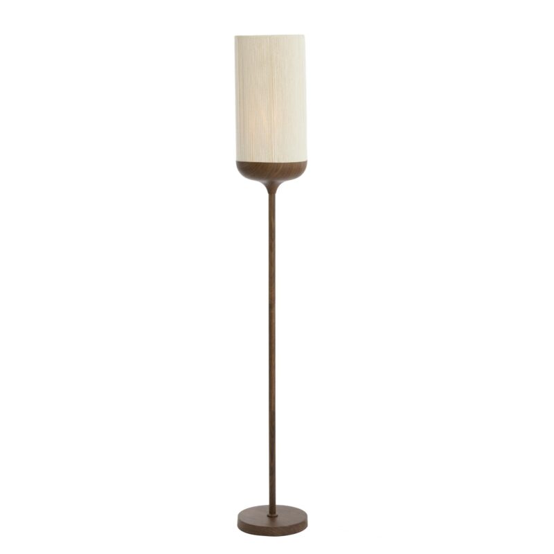Lámpara de pie recta de algodón/metal beige Light & Living Dania - Imagen 4
