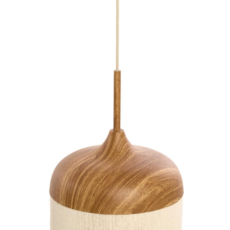 Lámpara colgante beige/natural con forma de vaso de hilo de algodón Light & Living Dania - Imagen 4