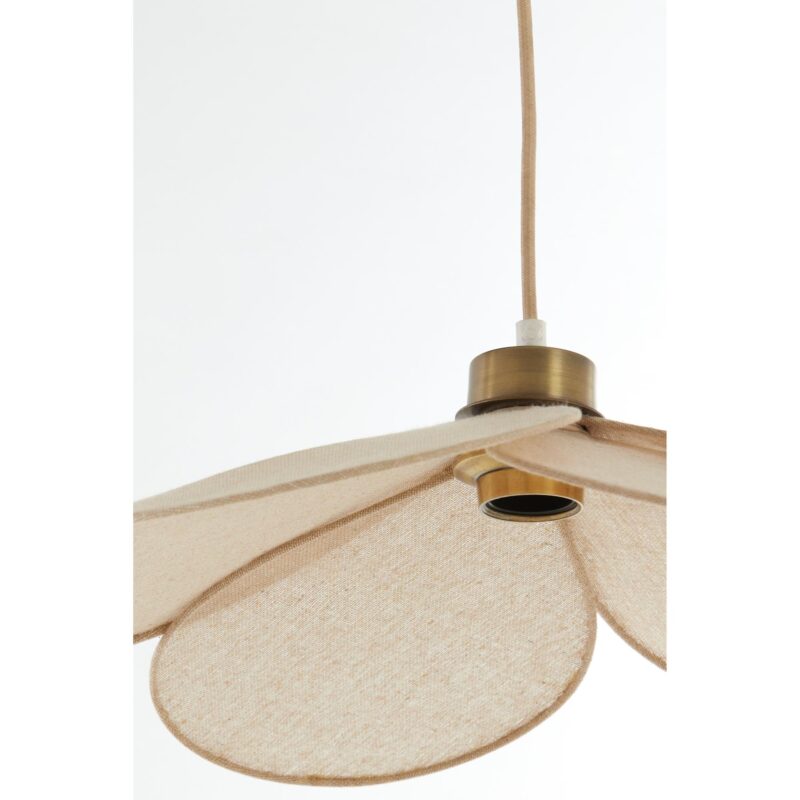 Lámpara colgante beige con forma de flor de tela Light & Living Fyano - Imagen 4