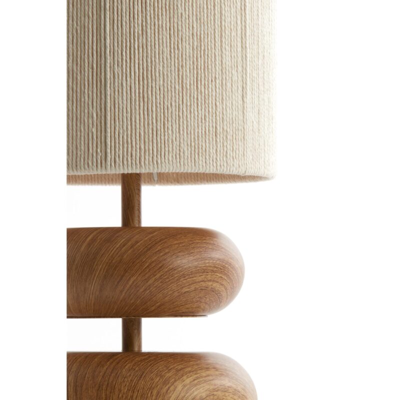 Lámpara de mesa Japandi natural con 2 estantes de madera Light & Living Danialo - Imagen 5