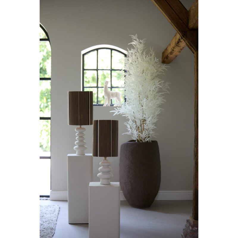 Pantalla de lámpara marrón/beige de tejido de cuerda Light & Living Medan - Imagen 5
