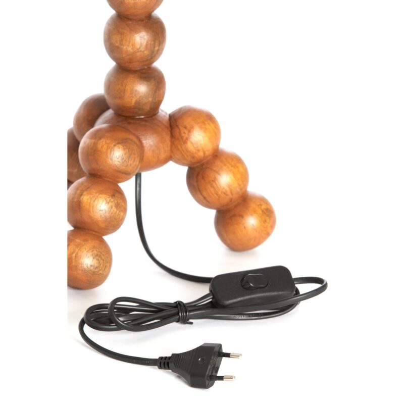Lámpara de mesa marrón claro con bolas de madera Light & Living Veglio - Imagen 5