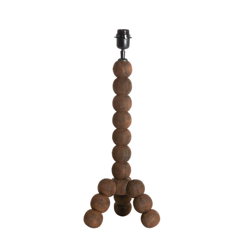 Lámpara de mesa marrón oscuro con bolas de madera Light & Living Veglio - Imagen 5