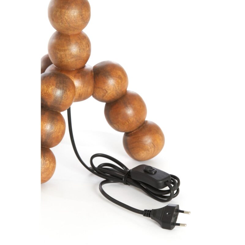 Lámpara de mesa marrón claro con bolas de madera Light & Living Veglio - Imagen 5