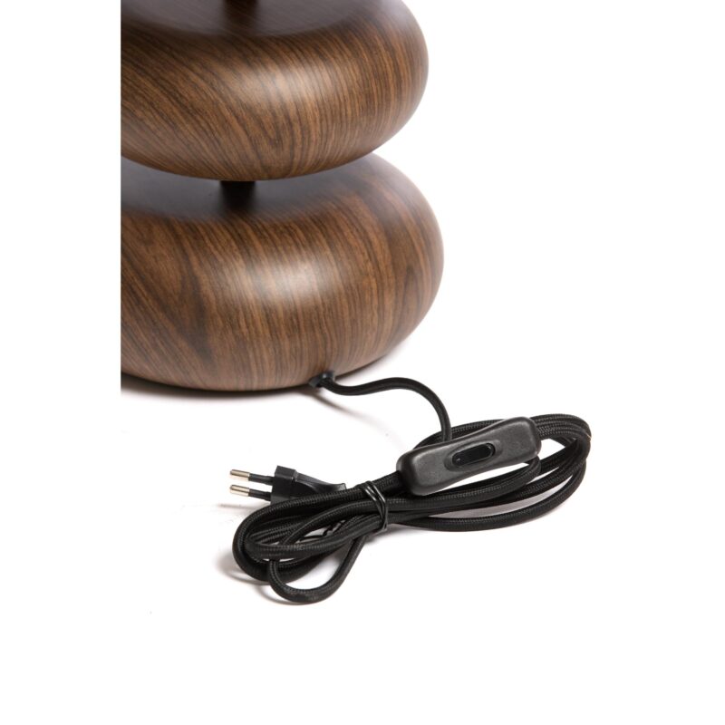 Lámpara de mesa Japandi marrón con 2 estantes de madera Light & Living Danialo - Imagen 5