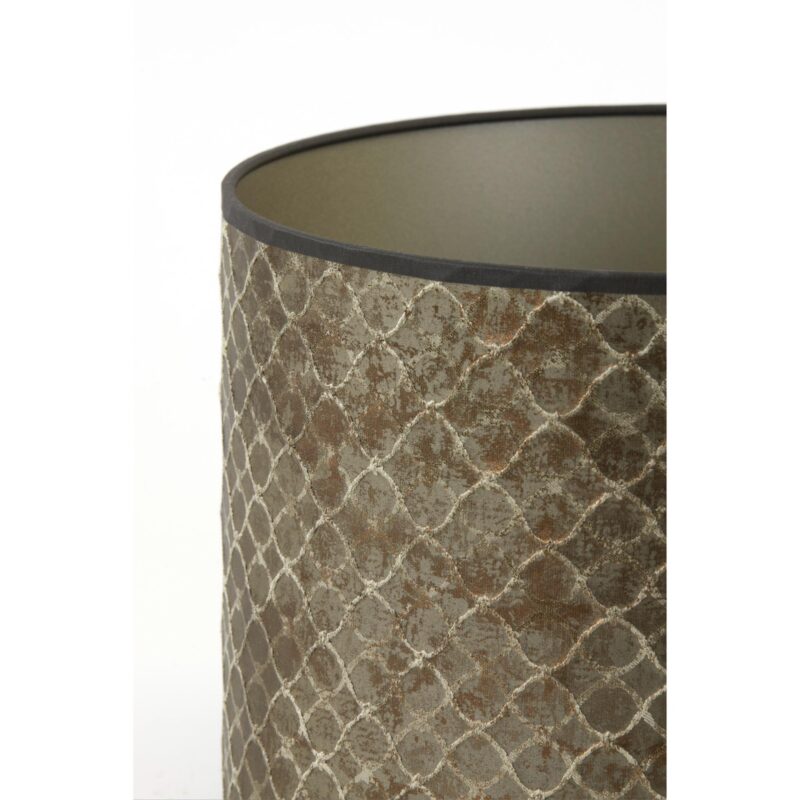 Pantalla de lámpara cilíndrica de terciopelo dorado/marrón Light & Living Elodi - Imagen 5