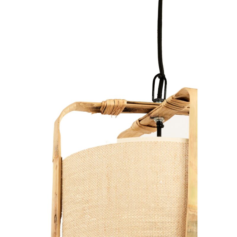 Lámpara colgante beige con marco de bambú Light & Living Sendai - Imagen 5