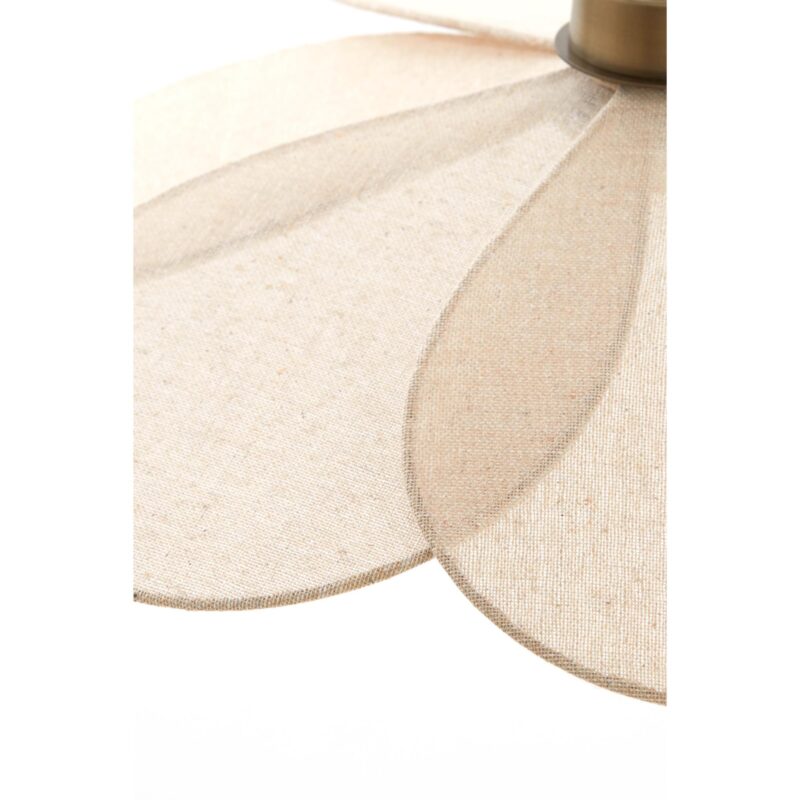 Lámpara colgante beige con forma de flor de tela Light & Living Fyano - Imagen 5