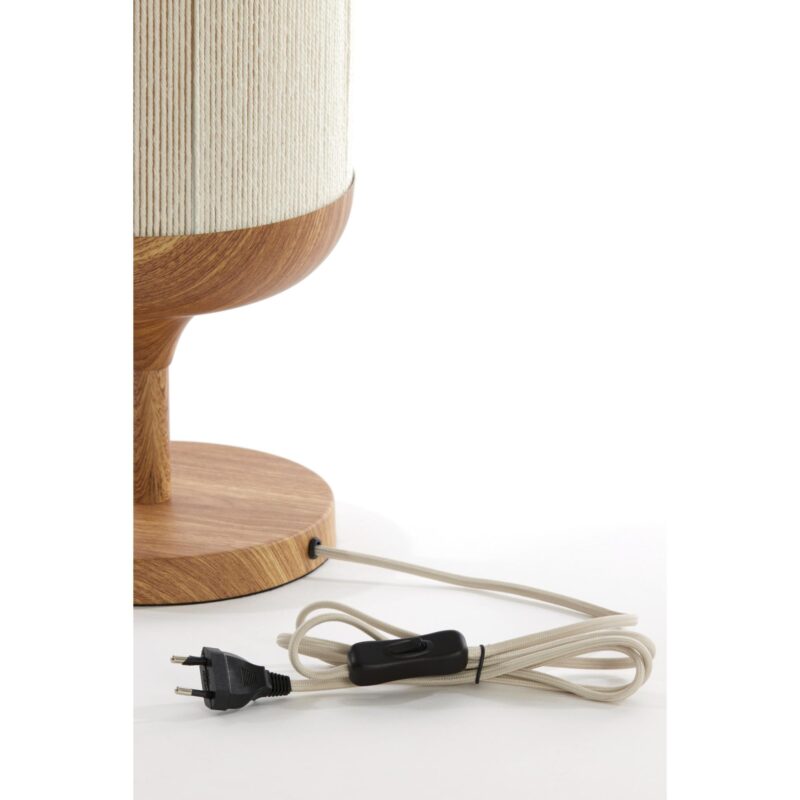 Lámpara de mesa Japandi beige/natural en forma de vaso Light & Living Dania - Imagen 6