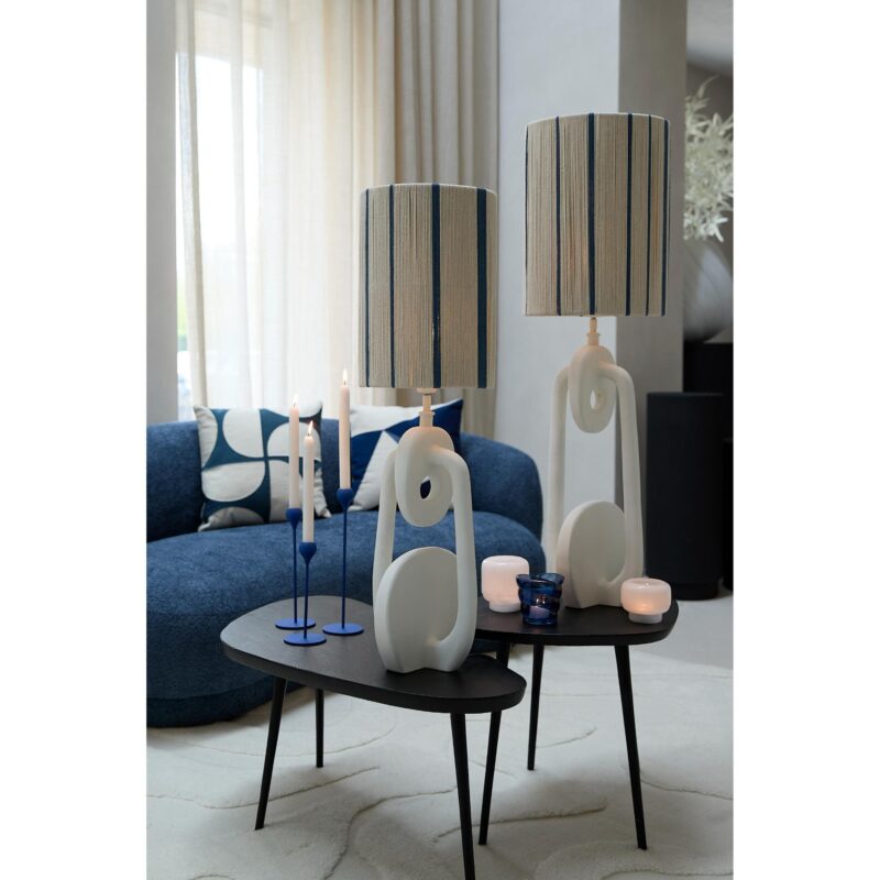 Pantalla de lámpara beige/azul de tejido de cuerda Light & Living Medan - Imagen 6