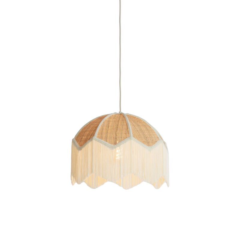 Lámpara colgante vintage beige de rafia con forma de cúpula Light & Living Malacia - Imagen 6