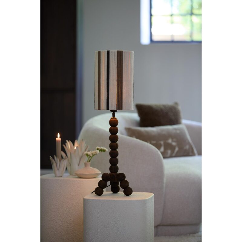 Lámpara de mesa marrón oscuro con bolas de madera Light & Living Veglio - Imagen 6