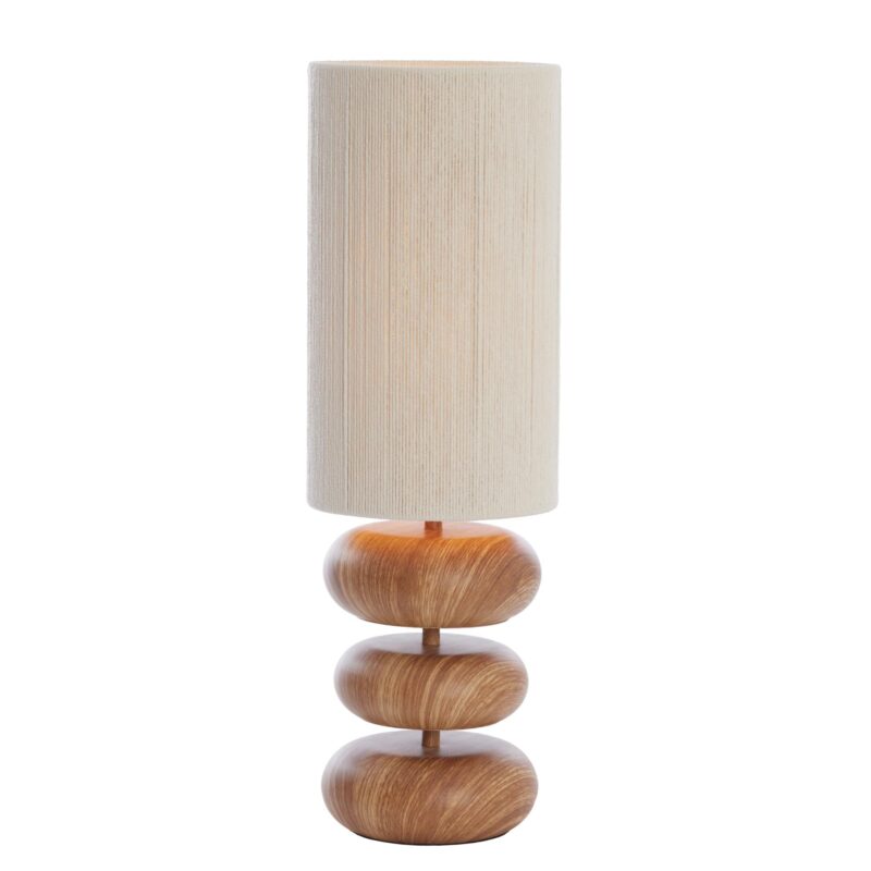 Lámpara de mesa Japandi beige/natural con 3 estantes de madera Light & Living Danialo - Imagen 6