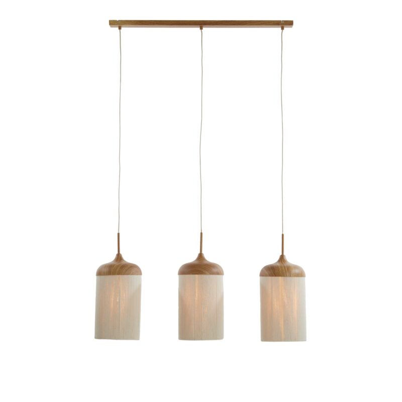 Lámpara colgante beige/natural con forma de vaso y 3 luces Light & Living Dania - Imagen 6
