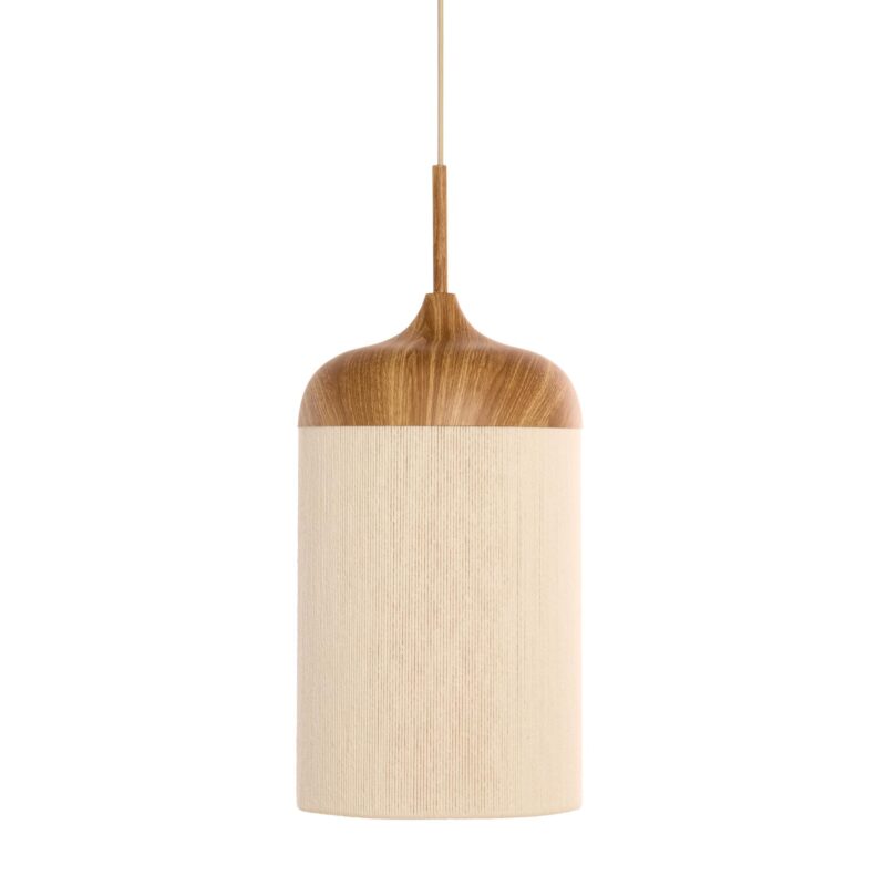 Lámpara colgante beige/natural con forma de vaso de hilo de algodón Light & Living Dania - Imagen 6
