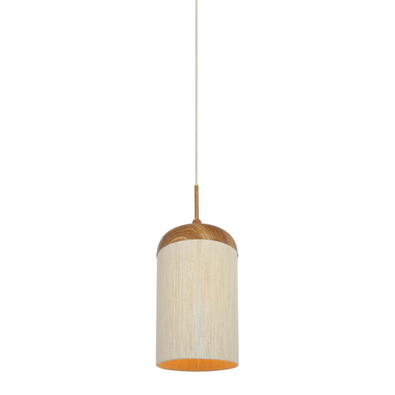 Lámpara colgante beige/natural con forma de vaso de hilo de algodón Light & Living Dania - Imagen 6