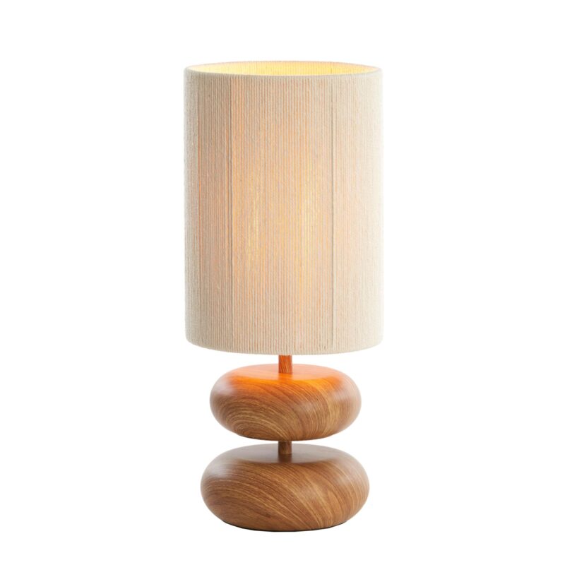 Lámpara de mesa Japandi natural con 2 estantes de madera Light & Living Danialo - Imagen 6